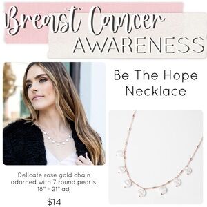NWT Plunder Designs Be the Hope Necklace Rose Gold